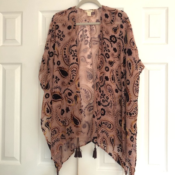Sheer Kimono with Velvet Detail - Picture 3 of 5